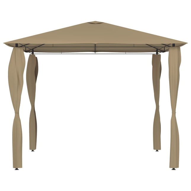 Prieel met paalhoezen 160 g/m² 3x3x2,6 m taupe 3 x 3 x 2.6 m Taupe